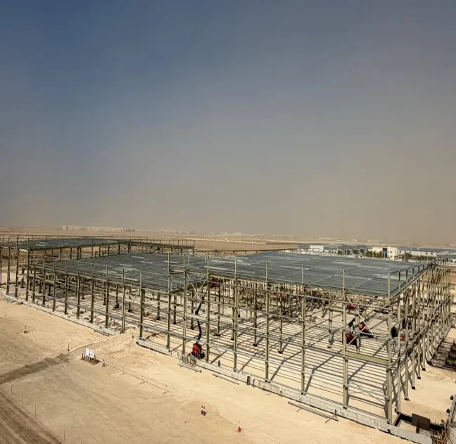 تركيب الهيكل المعدني لمصنع المراعي للمأكولات البحرية   - مدينة رابغ